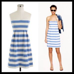 J. Crew Rugby Stripe Strapless Dress